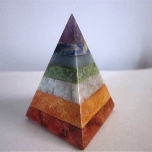 Top Amethyst 7-stone Crystal Healing Chakra Pyramid