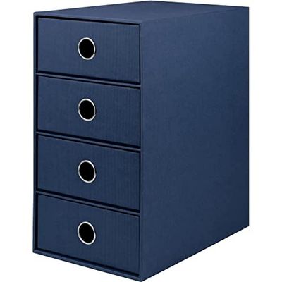 Rssler SOHO 4 Drawer Filing Storage Box - Navy Blue