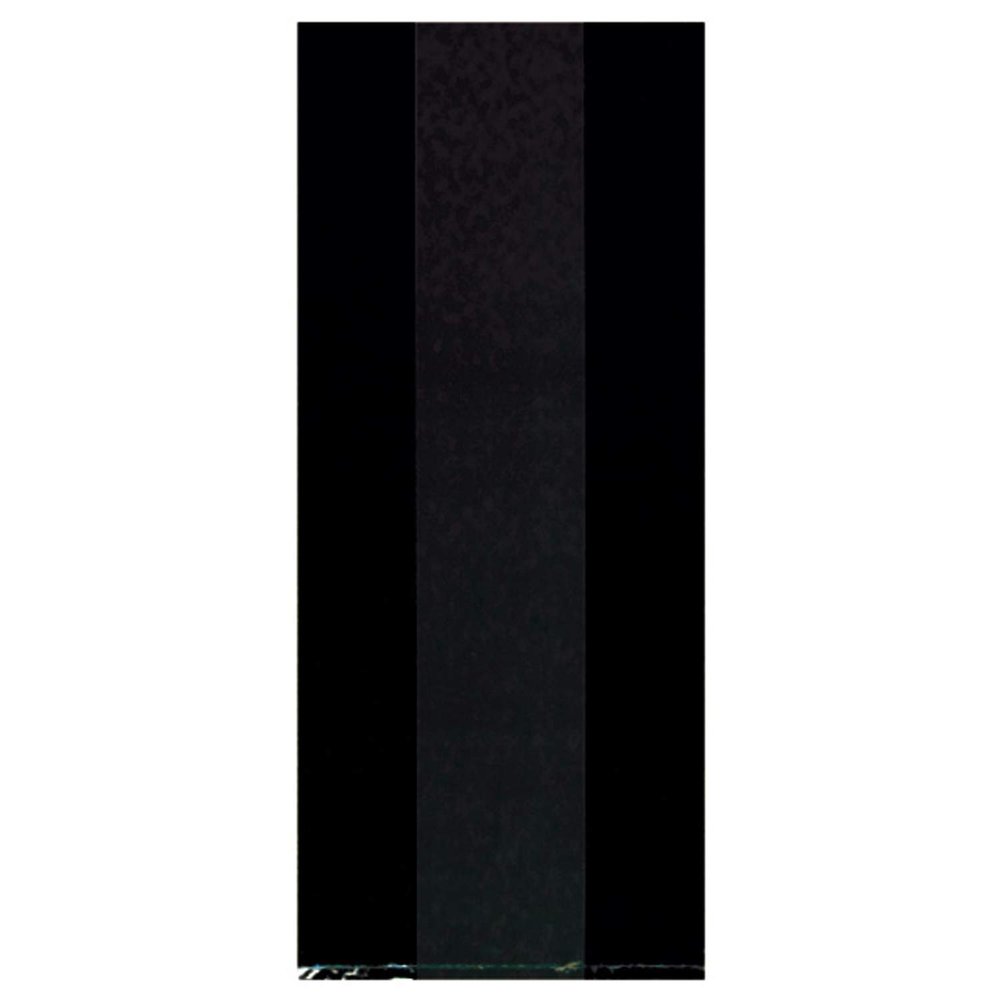 Large Cello Party Bags - 11.5" x 5" (25 Pc) - Perfect for Gift Packaging & Event Celebrations, Black