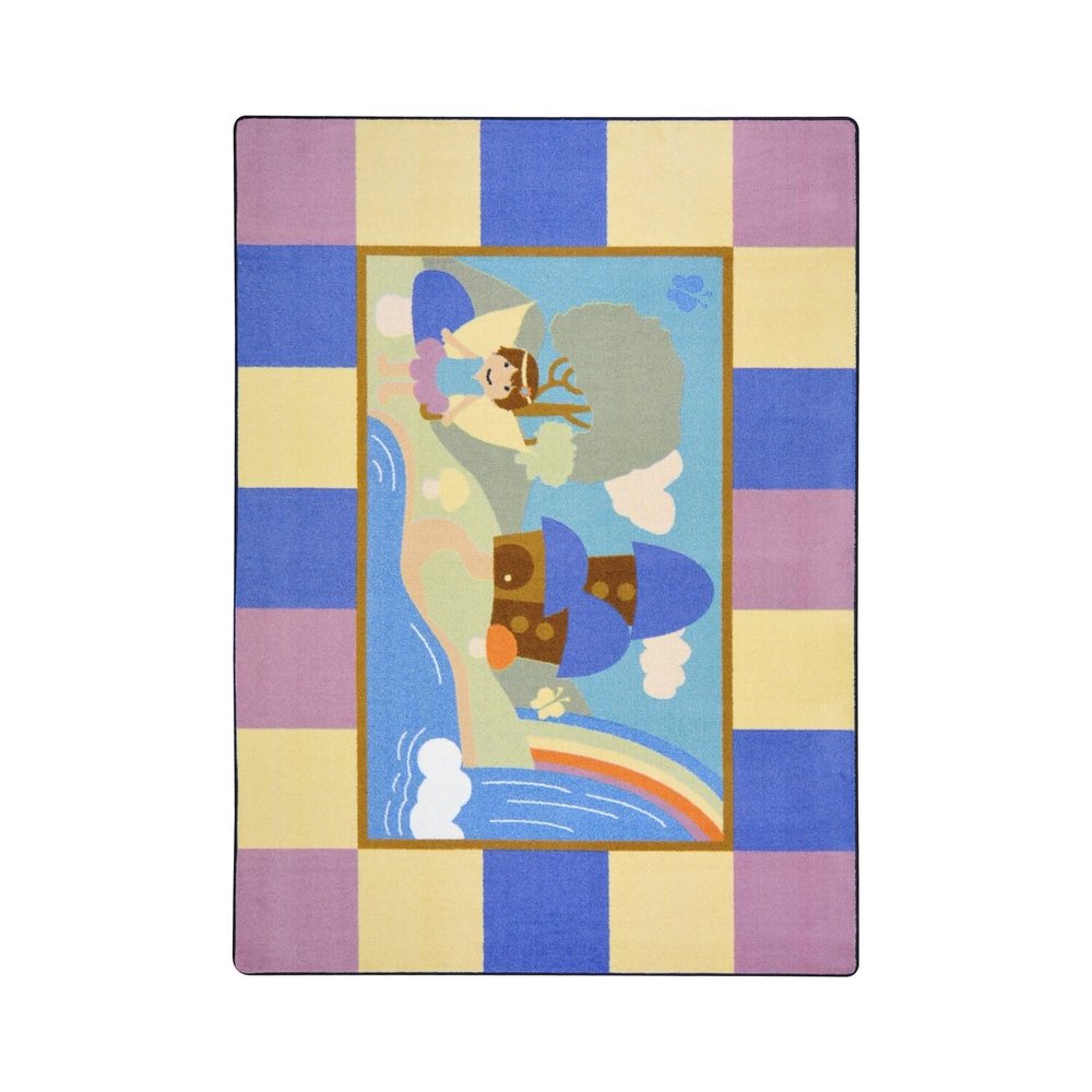 Joy Carpets 1705B 3 ft. 10 in. x 5 ft. 4 in. Kid Essentials Rectangle Lil Fairy Kids Rug Multicolor