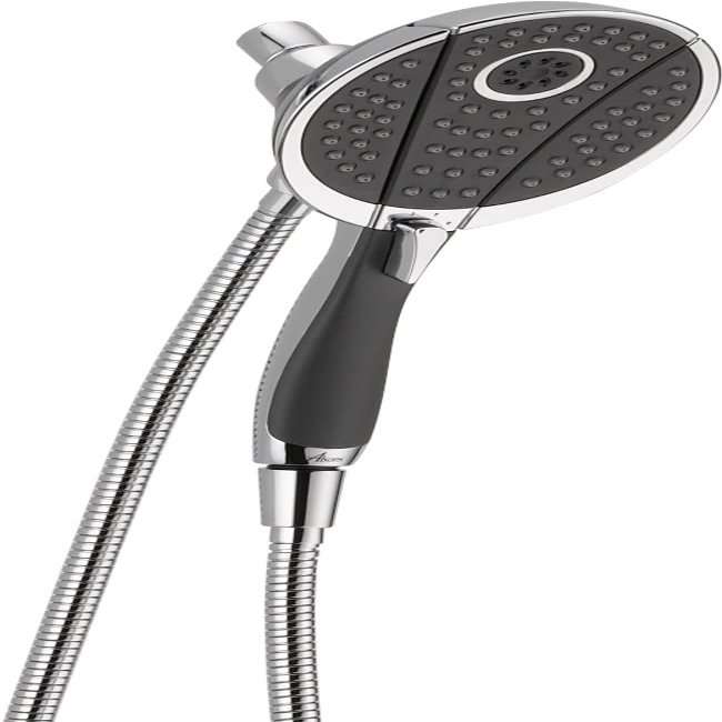 Delta Faucet 4-Spray In2ition Dual Shower Head with Handheld Spray, Chrome Shower Head with Hose, Handheld Shower Heads, Showerheads & Handheld Showers, Detachable Shower Head, Chrome 58467