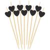 BambooMN 3.9" Decorative Black Heart Bamboo Cocktail Fruit Sandwich Picks Skewers for Catered Events, Holiday's, Restaurants or Buffets Party Supplies, 200 Pieces view 3