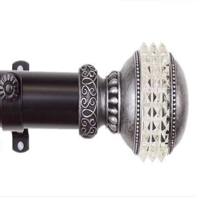 A&F Rod Decor - Sparkle Curtain Rod Set 165-215 inch, 1.5" OD - Black