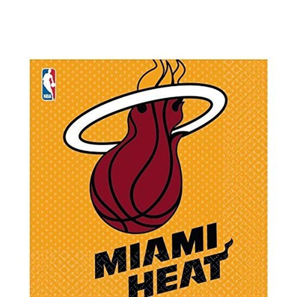 Miami Heat Luncheon Napkins - 6.5" (Pack Of 16) - Premium Multicolor Paper Napkins - Perfect For Parties & Events