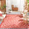 SAFAVIEH Washable Rug Outdoor Courtyard Collection - 7'10" Square, Red & Natural, Non-Shedding & Easy Cleaning, Ideal for Patio, Backyard, Mudroom (CY2098-3707) view 1