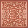 SAFAVIEH Washable Rug Outdoor Courtyard Collection - 7'10" Square, Red & Natural, Non-Shedding & Easy Cleaning, Ideal for Patio, Backyard, Mudroom (CY2098-3707) view 3