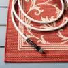 SAFAVIEH Washable Rug Outdoor Courtyard Collection - 7'10" Square, Red & Natural, Non-Shedding & Easy Cleaning, Ideal for Patio, Backyard, Mudroom (CY2098-3707) view 4