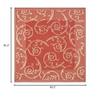 SAFAVIEH Washable Rug Outdoor Courtyard Collection - 7'10" Square, Red & Natural, Non-Shedding & Easy Cleaning, Ideal for Patio, Backyard, Mudroom (CY2665-3707) view 2