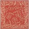 SAFAVIEH Washable Rug Outdoor Courtyard Collection - 7'10" Square, Red & Natural, Non-Shedding & Easy Cleaning, Ideal for Patio, Backyard, Mudroom (CY2665-3707) view 3