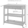 Crosley Furniture Granite Top Kitchen Prep Rolling Cart, Microwave Stand, Coffee Bar, with Shelves, White view 4