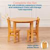 ECR4Kids 30in D Round Hardwood Table with 22in Legs, Kids Furniture, Honey view 4