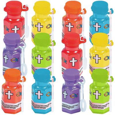 Religious Hexagon Shaped Bubbles (4DZ) - Toys - 48 Pieces