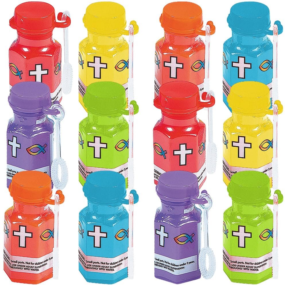 Religious Hexagon Shaped Bubbles (4DZ) - Toys - 48 Pieces