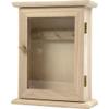 Creativ 1-Piece Wooden Key Cabinet with Glass Panel Door Metal Key Hooks view 1
