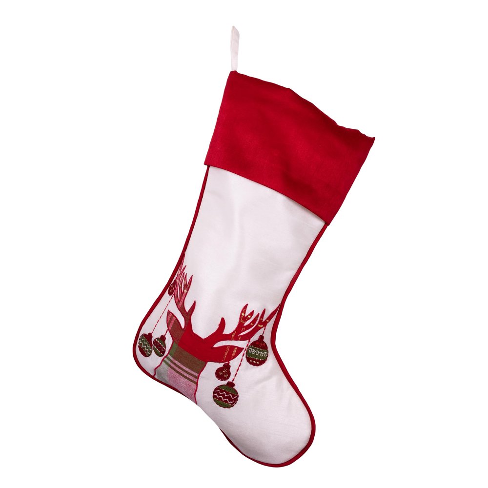 Kurt Adler 20-inch Ivory Dupion Stocking