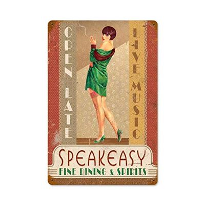 12 X 18 Vintage Metal Sign - Speakeasy