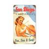 8 X 14 Vintage Metal Sign - San Diego Pinup view 1