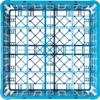 Carlisle FoodService Products Opticlean Glass Rack 16 Compartments with 3 Extenders for Kitchens and Restaurants, Plastic, 19.875 x 19.875 x 8.5 Inches, Carlisle Blue, (Pack of 2) view 2