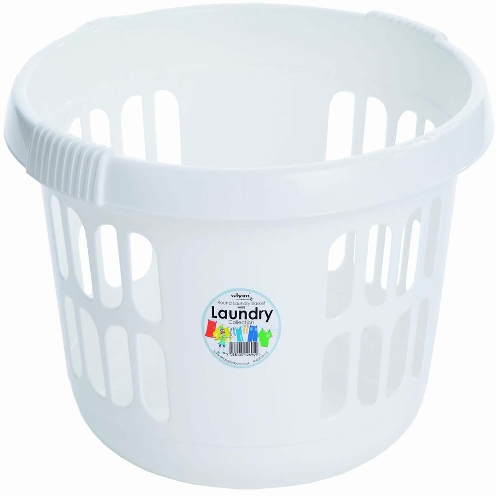 WHAM Round Laundry Basket Ice White - 12694