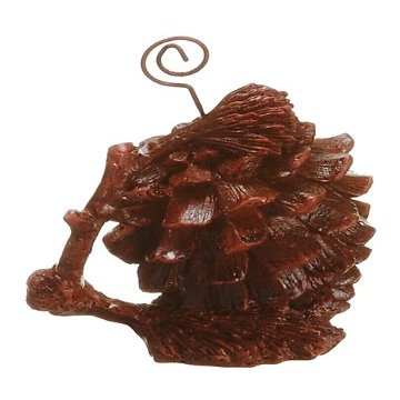 Arcadia Silk Plantation Resin Pinecone Placecard Holder Rust