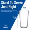 Carlisle FoodService Products Stackable Tumbler with Pebbled Exterior for Kitchen, Restaurants, And Fast Food, Plastic, 16 Ounces, Clear, (Pack of 24) view 4