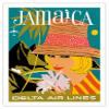 Jamaica Caribbean - Delta Air Lines - Vintage Airline Travel Poster by John Hardy c.1960s - Fine Art Matte Paper Print (Unframed) 20x26in view 1