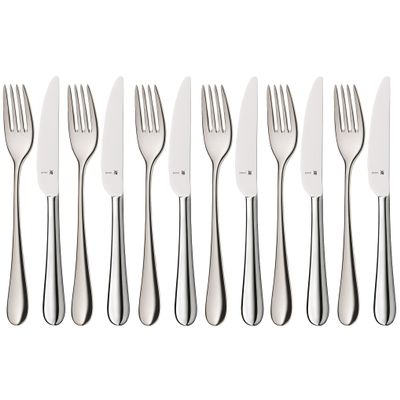 WMF Merit Dessert Cutlery Set 12 Pieces Appetizer Cutlery for 6 People Breakfast Cutlery Cromargan Protect Polished Scratch-Resistant Dishwasher Safe