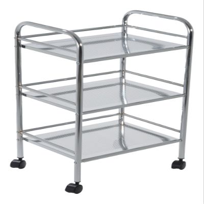 Aspect BR013 Bathroom/Kitchen Storage-Lucy 3 Tier Shelf Trolley-Chrome Finish, Metal, 40x32x74cm
