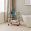 Aspect BR013 Bathroom/Kitchen Storage-Lucy 3 Tier Shelf Trolley-Chrome Finish, Metal, 40x32x74cm view 2