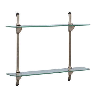 Knape & Vogt John Sterling Illusions Decorative Glass Shelf Kit, Satin Nickel