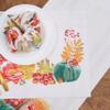 C&F Home Harvest Teal Pumpkin Floral Flower Leaves Cloth Placemats Set of 6 Autumn Fall Thanksgiving Home Dining Kitchen Dinner Table Tabletop Place Mats Decor Decoration, S/6 14" x 20" Beige view 4