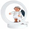 KWO Angel Figurine with Alphabet Q, 7 cm, Wood Multicolour, One Size view 1