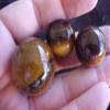 E7118 Gemqz Tiger EYE Carved Sphere 3 Pcs Cute !!! view 2