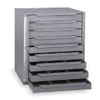 Storage Cabinet, 12-5/8 in W, 9 Drawers