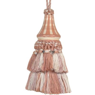 123 Creations C030 Mocha Checks Hand Painted Tassel