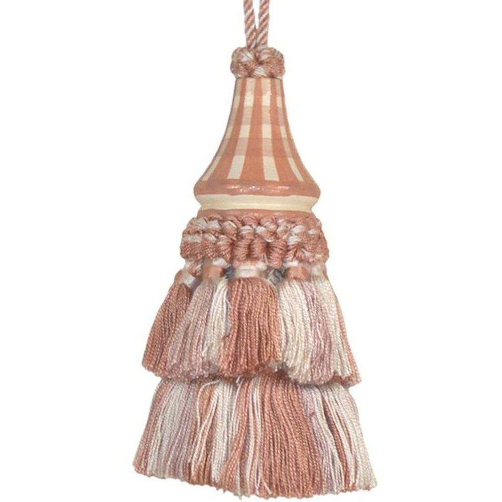 123 Creations C030 Mocha Checks Hand Painted Tassel