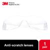 3M Safety Glasses, Virtua, 1 Pair, ANSI Z87, Clear Hard Coat Lens, Clear Frame, Economical Eyewear Protection, Lightweight, Wraparound Coverage, UVA, UVB, UVC view 3