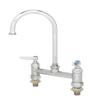 T&S Brass B-0321-CC B-0321-Cc, Double Pantry Faucet, Deck Mount, 8-Inch Centers, Swivel Gooseneck, Lever Handles, Cc Inlets view 1