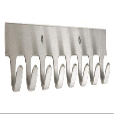 GLARO Coat Hook, 8 Hooks, 24 in W, Satin Aluminum