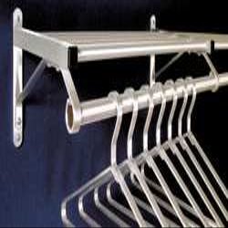 Coat Rack, 1 Shelf, 72 in W, Satin Aluminum