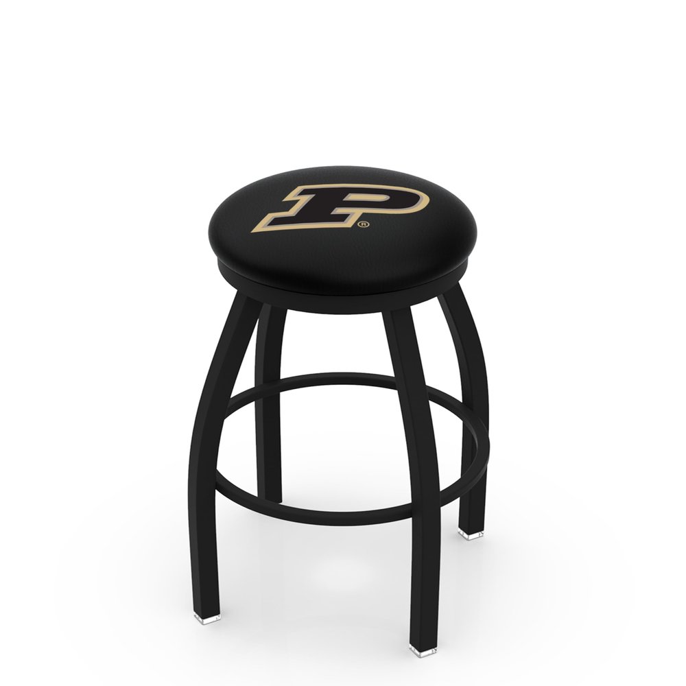 25" L8B2B - Black Wrinkle Purdue Swivel Bar Stool with Accent Ring by Holland Bar Stool Company