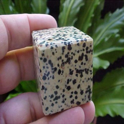 A3904 Gemqz Dalmation Stone Carved Cube !!!!