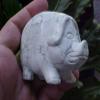 A4502 Gemqz White Howlite Carved PIG Africa !!!!! view 1