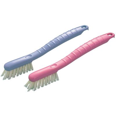 Azuma Shoe Brush, Shoe Brush, 2 Colors, 1 Pack (2 Pieces: 1 of Each Color), Total Length: 8.7 inches (220 mm), Pink & Blue, Diagonal Flocked Hair Reach Deep