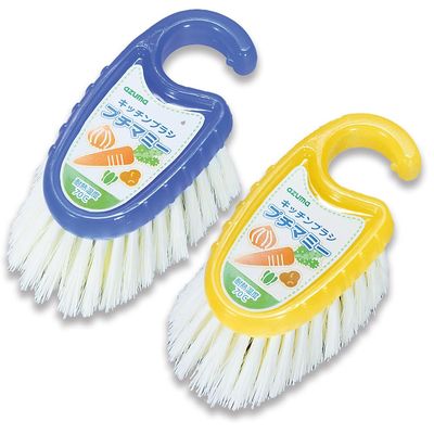 Azuma Kitchen Brush, TK Kitchen Brush, Clear, 2 Colors, 4.9 x 3.0 x 2.0 inches (12.5 x 7.5 x 5 cm), Yellow, Blue, Easy to Use Palm Size