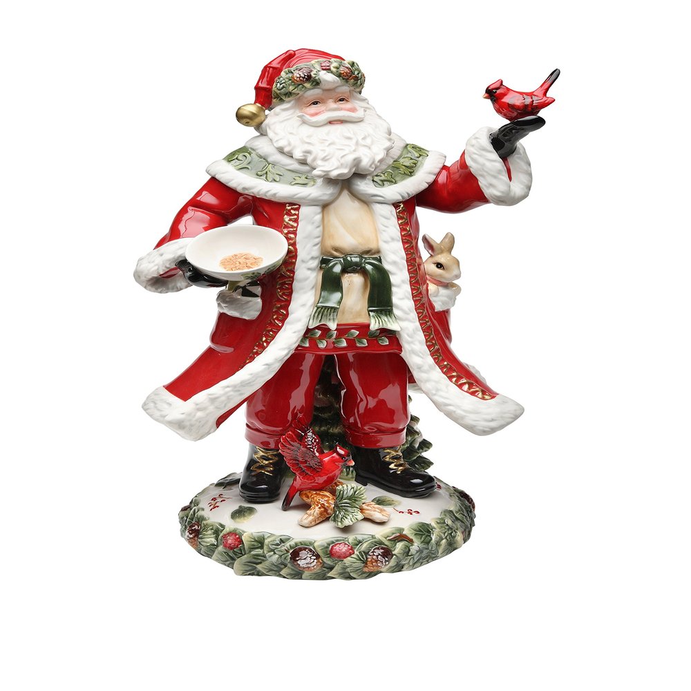 Cosmos Gifts Evergreen Holiday Santa Figurine, 17-7/8-Inch