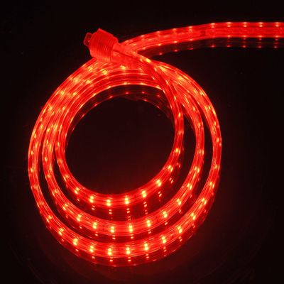 CBConcept UL Listed, 100 Feet, 10100 Lumen, Red, Dimmable, 110-120V AC Flexible Flat LED Strip Rope Light, 1830 Units 3528 SMD LEDs, Indoor/Outdoor Use, Accessories Included, [Ready to use]