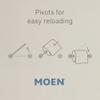 Moen Voss Collection Brushed Nickel Pivoting Toilet Paper Holder, Wall Mounted Double Post Toilet Tissue Holder, YB5108BN view 3