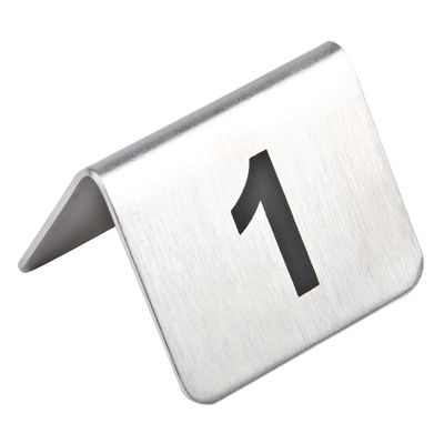 Stainless Steel Table Numbers Set of 10. 1-10.