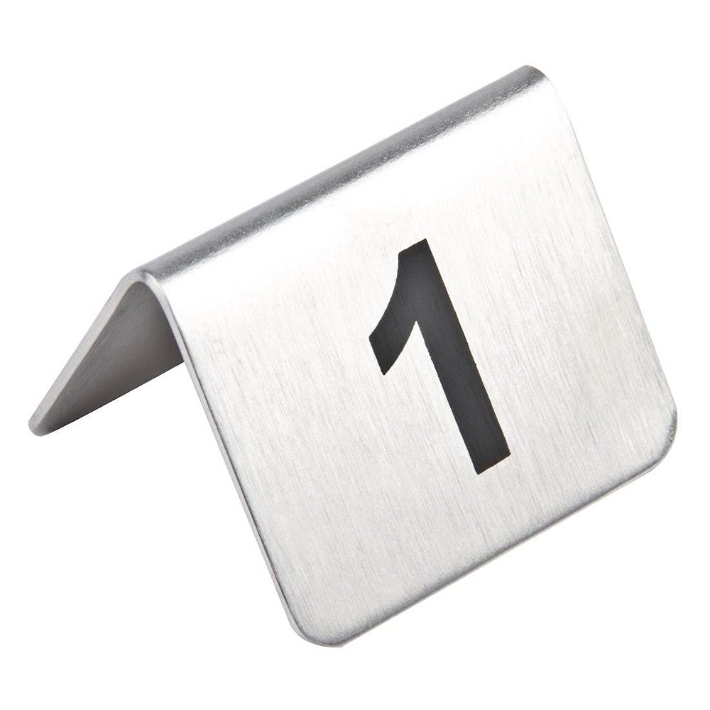 Stainless Steel Table Numbers Set of 10. 1-10.